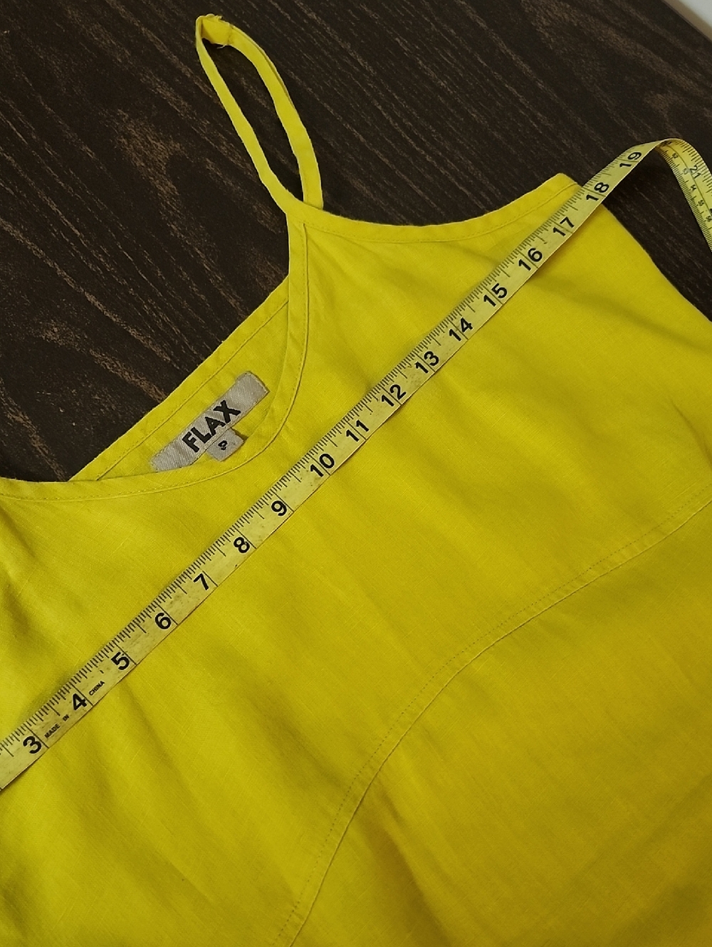 FLAX Linen Slip Dress Small Green - Picture 7 of 7